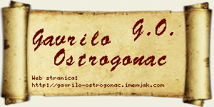 Gavrilo Ostrogonac vizit kartica